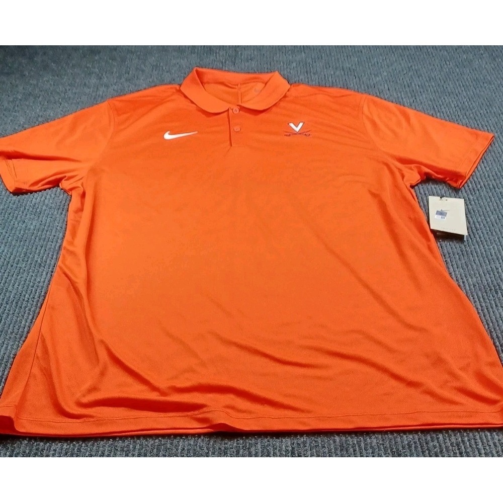 Nike Virginia Cavaliers Golf Polo Shirt Dri-Fit Men's Size XL Orange NCAA NWT - Picture 4 of 9